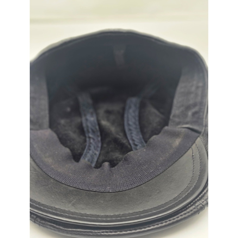 Wilsons Leather Flat Cap Men's S/M Black Pebbled Driver Hat - Picture 8 of 8